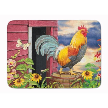 Carolines Treasures 19 x 27 in. Rooster Barnyard Morning Machine Washable Memory Foam Mat PRS4061RUG